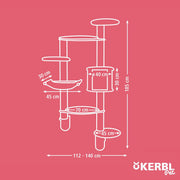 Kissan kiipeilypuu Kerbl 30 x 140 x 185 cm Seinälle asennettava
