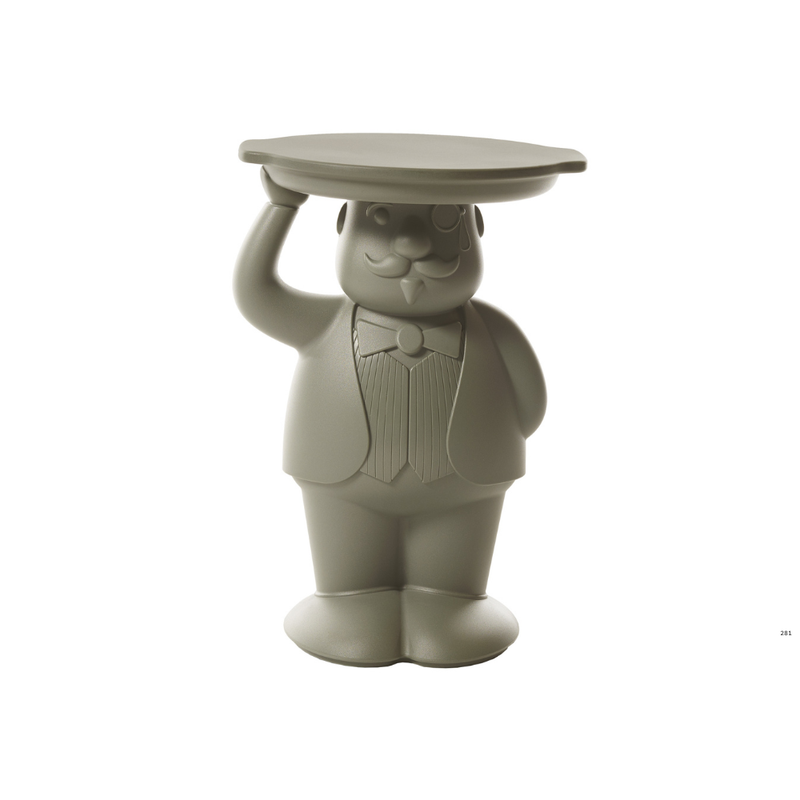 Favaretto & Partnersin suunnittelema super-hauska AMBROGIO Hovimestari Harmaa pöytä Dove Grey värillä.