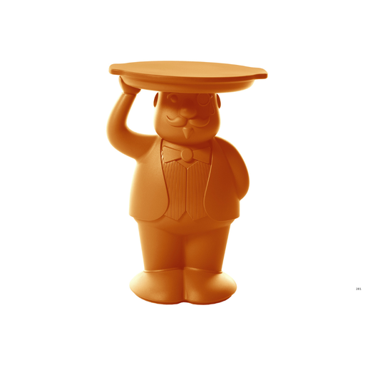 Favaretto & Partnersin suunnittelema super-hauska AMBROGIO Hovimestari Oranssi pöytä Pumpkin Orange värillä.