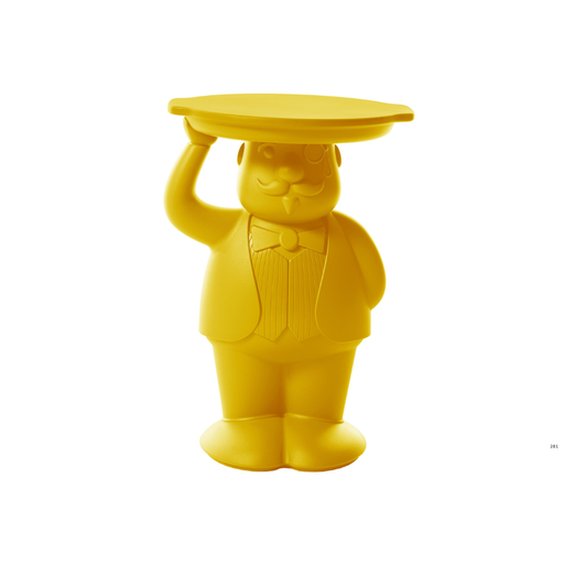 Favaretto & Partnersin suunnittelema super-hauska AMBROGIO Hovimestari Keltainen pöytä Saffron Yellow värillä.