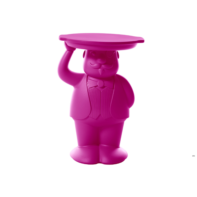 Favaretto & Partnersin suunnittelema super-hauska AMBROGIO Hovimestari pöytä pinkki Sweet Fuchsia värillä.