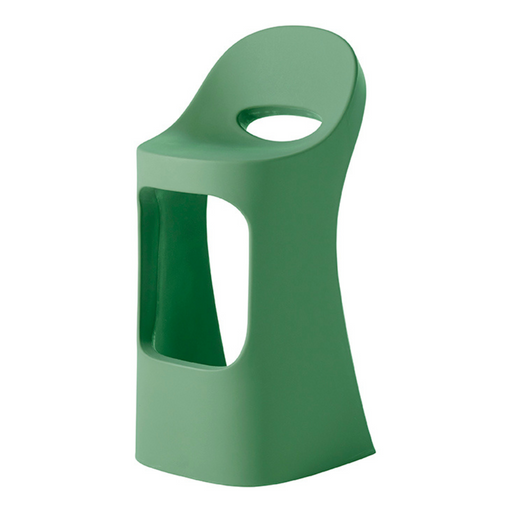 Italo Pertichinin suunnittelema sulavalinjainen vihreä AMÉLIE SIT UP Baarituoli Malva Green värillä.