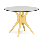 Karim Rashidin suunnittelema kaunis ANIMA Pöytä Hiekan keltainen RAL 1002 harmaalla pöytälevyllä. Beautiful ANIMA Table designed by Karim Rashid in Sand yellow RAL 1002 and with grey tabletop.