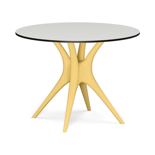 Karim Rashidin suunnittelema kaunis ANIMA Pöytä Hiekan keltainen RAL 1002 harmaalla pöytälevyllä. Beautiful ANIMA Table designed by Karim Rashid in Sand yellow RAL 1002 and with grey tabletop.