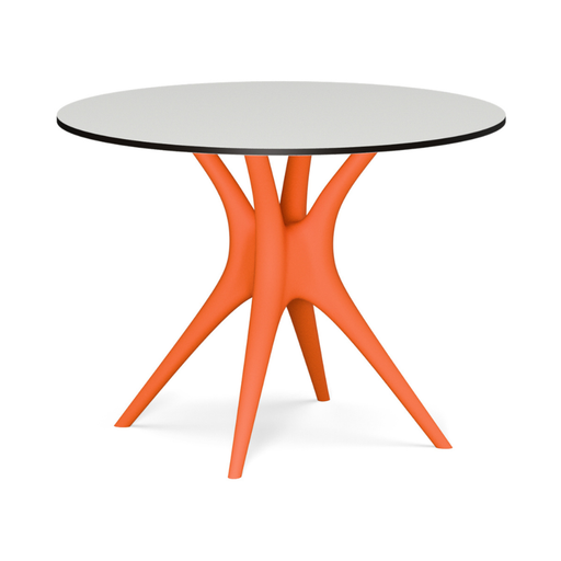 Karim Rashidin suunnittelema kaunis ANIMA Pöytä Lohen oranssi RAL 2012 harmaalla pöytälevyllä. Beautiful ANIMA Table designed by Karim Rashid in Salmon orange RAL 2012 and with grey tabletop.