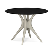 Karim Rashidin suunnittelema kaunis ANIMA Pöytä Silkin harmaa RAL 7044 mustalla pöytälevyllä. Beautiful ANIMA Table designed by Karim Rashid in Silk grey RAL 7044 and with black tabletop.