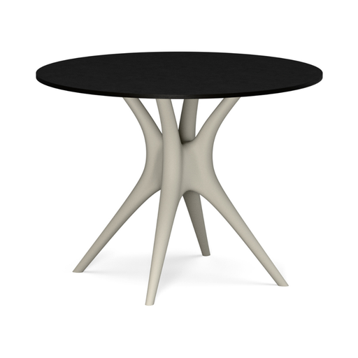 Karim Rashidin suunnittelema kaunis ANIMA Pöytä Silkin harmaa RAL 7044 mustalla pöytälevyllä. Beautiful ANIMA Table designed by Karim Rashid in Silk grey RAL 7044 and with black tabletop.
