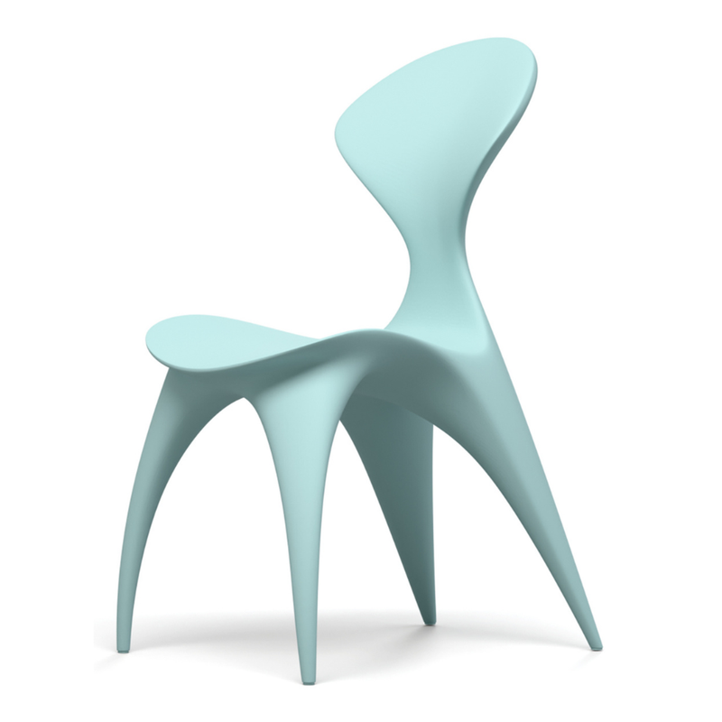 Karim Rashidin suunnittelema kaunis ANIMA Tuoli Vaalean vihreä RAL 6027. Beautiful ANIMA Chair designed by Karim Rashid in Light green RAL 6027.