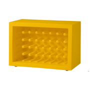 Marcel Wandersin suunnittelema näyttävä BACHUS design viinipulloteline Saffron Yellow värillä.