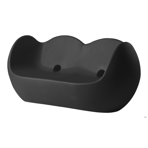 Karim Rashidin suunnittelema hauska pyöreälinjainen kahden istuttava BLOSSY Musta Sohva Jet Black värisenä.