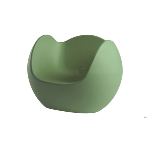 Karim Rashidin suunnittelema hauska pyöreälinjainen BLOS Vihreä Nojatuoli Malva Green värisenä.