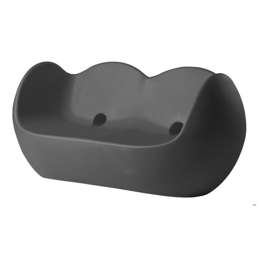 Karim Rashidin suunnittelema hauska pyöreälinjainen kahden istuttava BLOSSY Harmaa Sohva Elephant Grey värisenä.