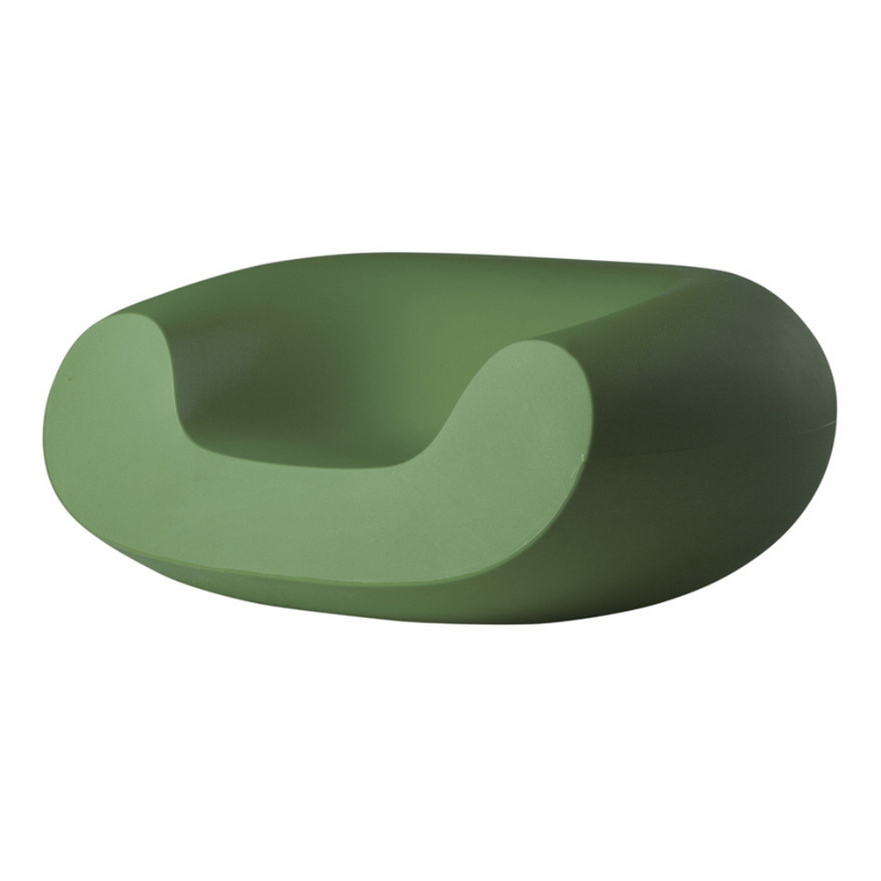 Italo Pertichinin suunnittelema sulavalinjainen CHUBBY Lounge design tuoli Malva Green värillä.