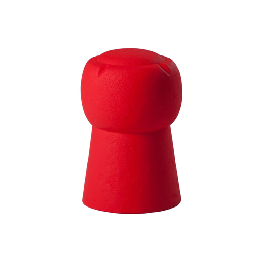 SLIDE Studion suunnittelema hauska samppanjapullon korkin muotoinen CIN CIN Keltainen Jakkara Punainen Jakkara Flame Red värillä.