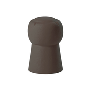 SLIDE Studion suunnittelema hauska samppanjapullon korkin muotoinen CIN CIN Keltainen Jakkara Ruskea Jakkara Chocolate Brown värillä.