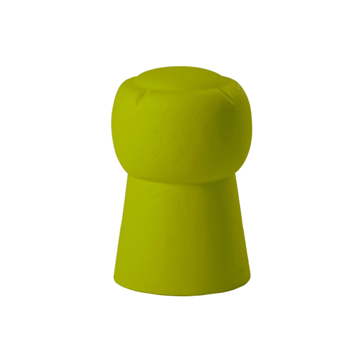 SLIDE Studion suunnittelema hauska samppanjapullon korkin muotoinen CIN CIN Vihreä Jakkara Lime Green värillä.