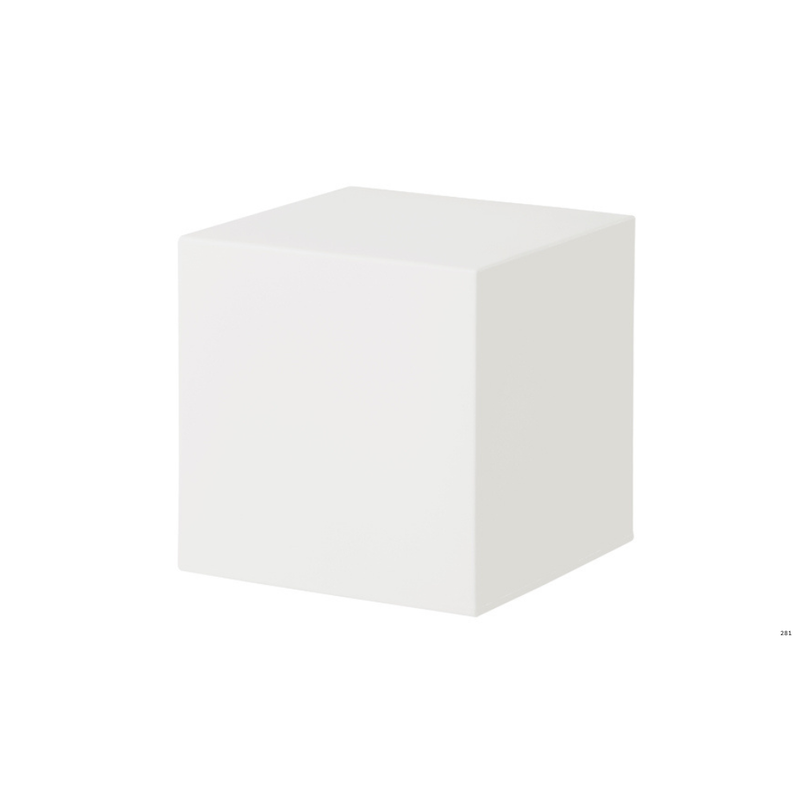 SLIDE® Studion suunnittelema tyylikäs kuutiomainen CUBO Valkoinen Jakkara - Pöytä Milky White värillä.