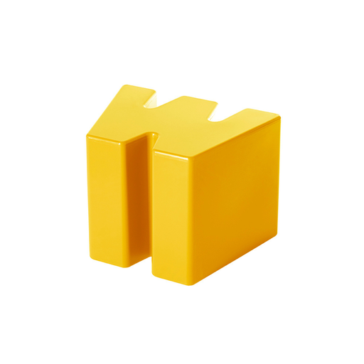 Kazuko Okamoton suunnittelema hauska W kirjaimen muotoinen DOUBLE U Keltainen Jakkara Saffron Yellow värillä.