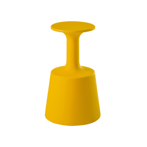 Jorge Najeran suunnittelema hulvaton lasin mallinen monikäyttöinen DRINK Keltainen Baarituoli Saffron Yellow värillä.