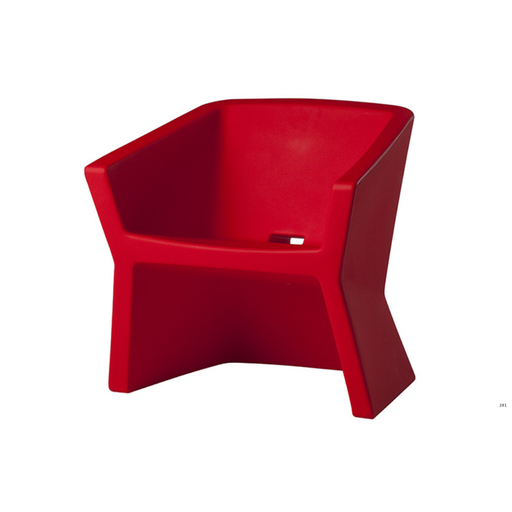 Jorge Najeran suunnittelema kaunis ja futuristinen EXOFA Nojatuoli Flame Red värisenä.