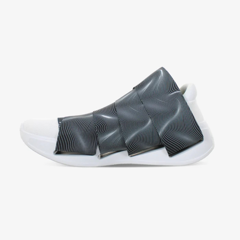 FESSURA CHANGE® Valkoiset Miesten ja Naisten tennarit Musta nauha KARIM RASHID Limited Edition 003