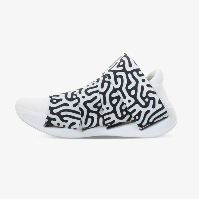 FESSURA CHANGE® Valkoiset Miesten ja Naisten tennarit Valkomusta nauha KARIM RASHID Limited Edition 003