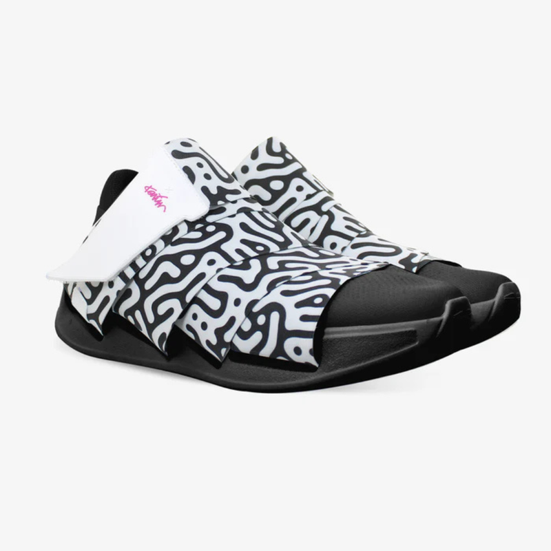 FESSURA CHANGE® Mustat Miesten ja Naisten tennarit Valkomusta nauha KARIM RASHID Limited Edition 002