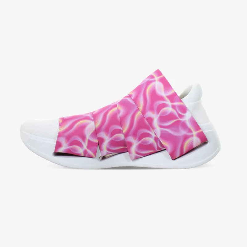 FESSURA CHANGE® Valkoiset Miesten ja Naisten tennarit Pinkki nauha KARIM RASHID Limited Edition 003