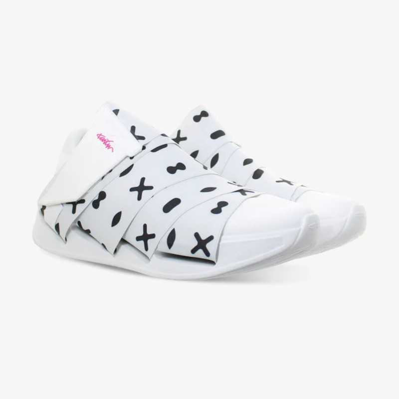 FESSURA CHANGE® Valkoiset Miesten ja Naisten tennarit White Sign nauha KARIM RASHID Limited Edition 002