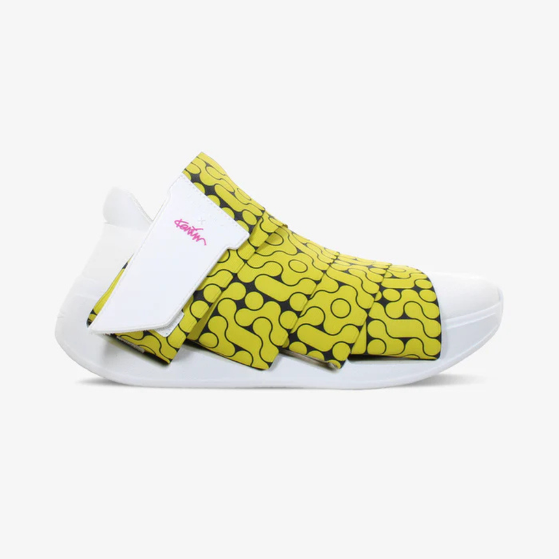 FESSURA CHANGE® Valkoiset Miesten ja Naisten tennarit Keltainen nauha KARIM RASHID Limited Edition 001