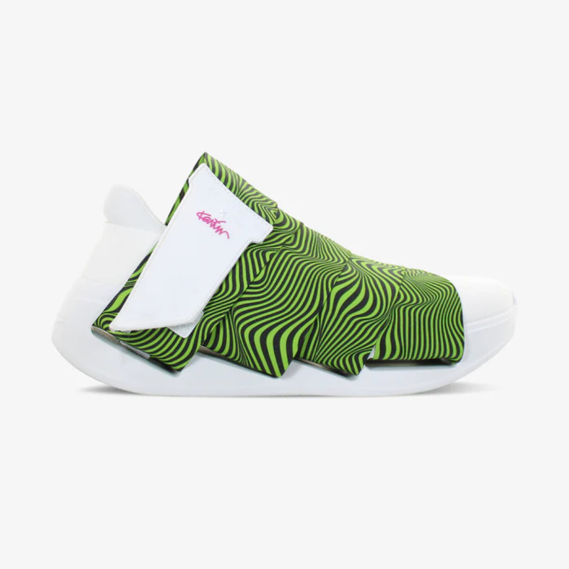 FESSURA CHANGE® Valkoiset Miesten ja Naisten tennarit Vihreä nauha KARIM RASHID Limited Edition 001