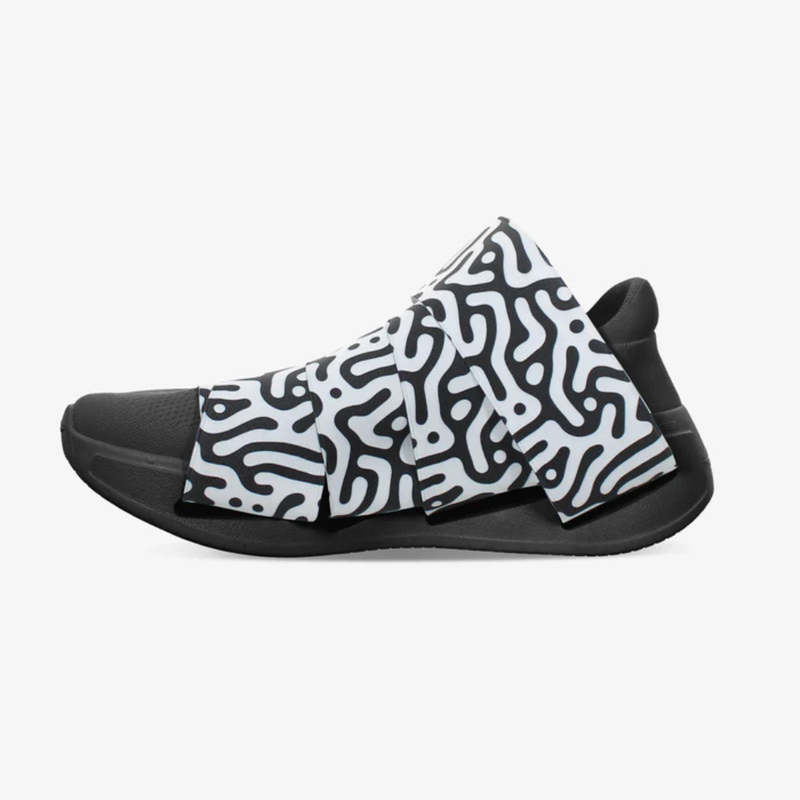 FESSURA CHANGE® Mustat Miesten ja Naisten tennarit Valkomusta nauha KARIM RASHID Limited Edition 003