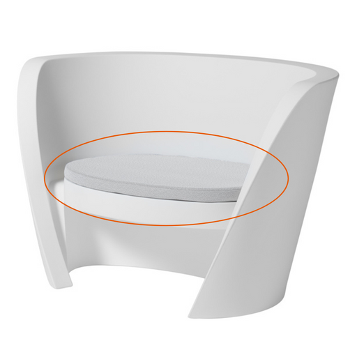 Cotton White värinen akryylikankainen ja polyuretaani täytteinen istuintyyny RAP CHAIR Lounge tuoliin.