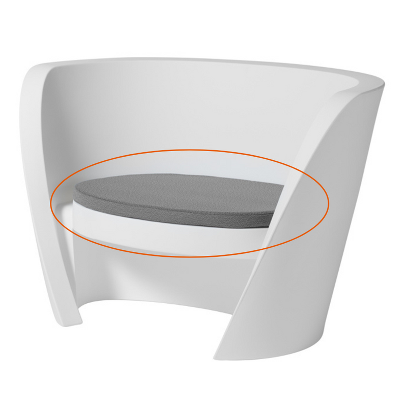 Mineral Grey värinen akryylikankainen ja polyuretaani täytteinen istuintyyny RAP CHAIR Lounge tuoliin.