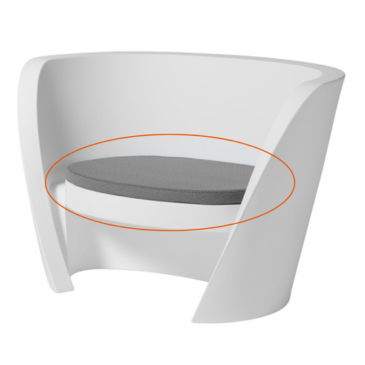 Mineral Grey värinen akryylikankainen ja polyuretaani täytteinen istuintyyny RAP CHAIR Lounge tuoliin.