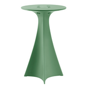 Karim Rashidin suunnittelema futuristinen ja sulavalinjainen korkea JET pöytä Malva Green värisenä.