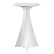 Karim Rashidin suunnittelema futuristinen ja sulavalinjainen korkea JET pöytä Milky White värisenä.