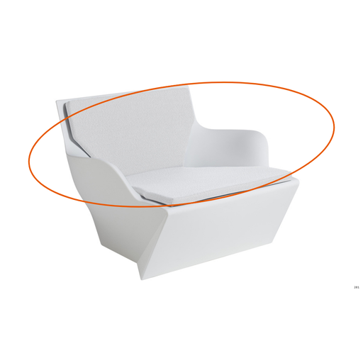 Akryylikankainen ja polyuretaani täytteinen istuinpehmuste KAMI SAN Nojatuoliin.