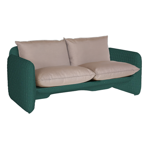 Lorenza Bozzolin suunnittelema sulavalinjainen MARA design sohva Vihreä Pine Green värillä.