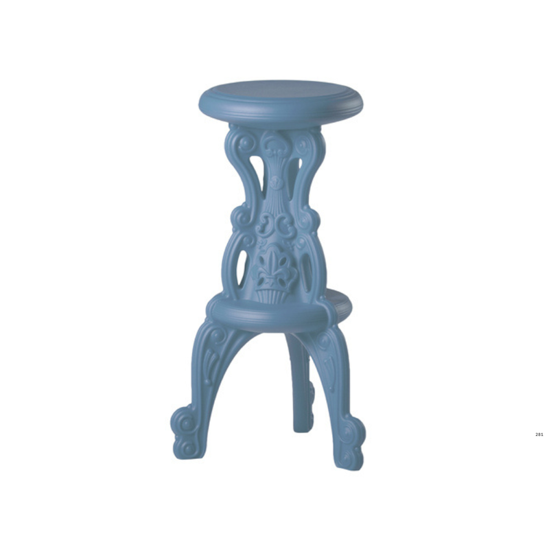 Moro & Pigattin suunnittelema hulvaton koristeellinen MISTER OF LOVE Sininen Korkea Baarituoli Powder Blue värillä.