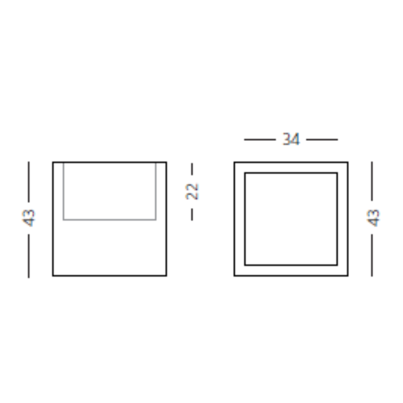 OPEN CUBE Dimensions 43 cm