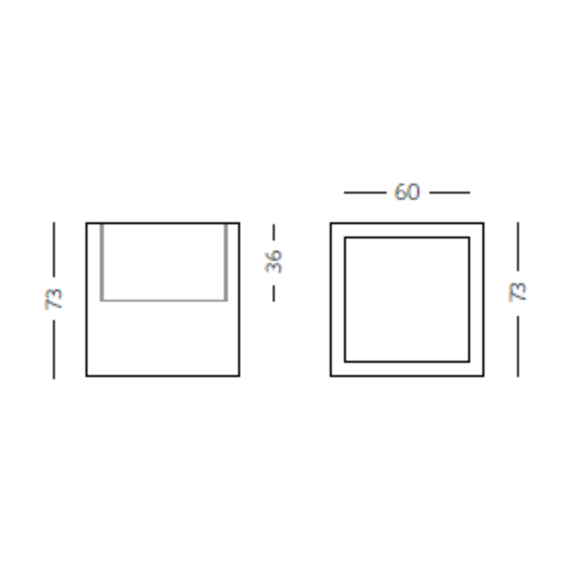 OPEN CUBE Dimensions 73 cm