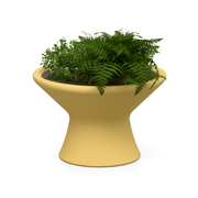 LOOPE® Studion suunnittelema näyttävä OUTi Kasviruukku Hiekan keltainen RAL 1002. The striking OUTi Planter designed by LOOPE® Studio in Sand yellow RAL 1002.