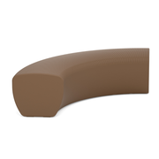 LOOPE® Studion suunnittelema näyttävä OUTi Kaareva penkki Pale brown ruskea RAL 8025. The impressive OUTi Curved bench designed by LOOP® Studio in Pale brown RAL 8025.