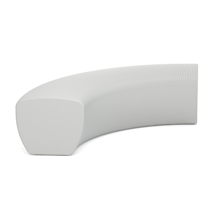 LOOPE® Studion suunnittelema näyttävä OUTi Kaareva penkki Telegrey 4 harmaa RAL 7047. The impressive OUTi Curved bench designed by LOOP® Studio in Telegrey 4 RAL 7047.