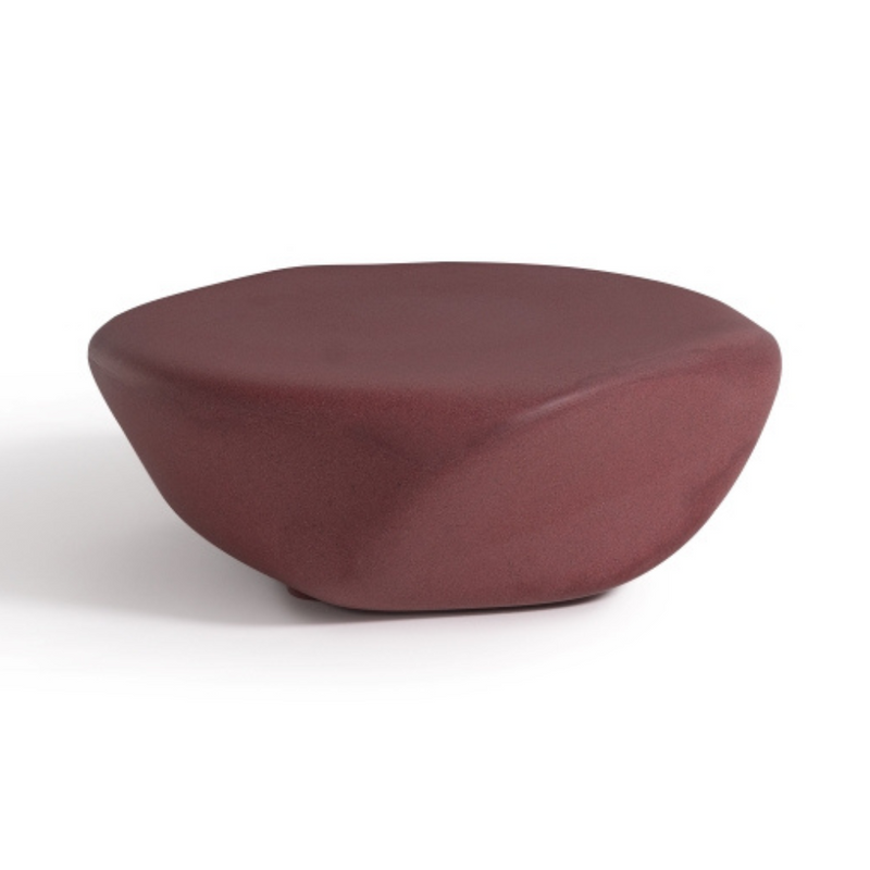 ecoBirdyn suunnittelema sulavalinjainen REBORN D.80 design pöytä Hibiscus Red värillä.