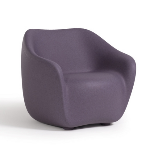 ecoBirdyn suunnittelema sulavalinjainen Violetti REBORN design Nojatuoli Iris Violet värillä.