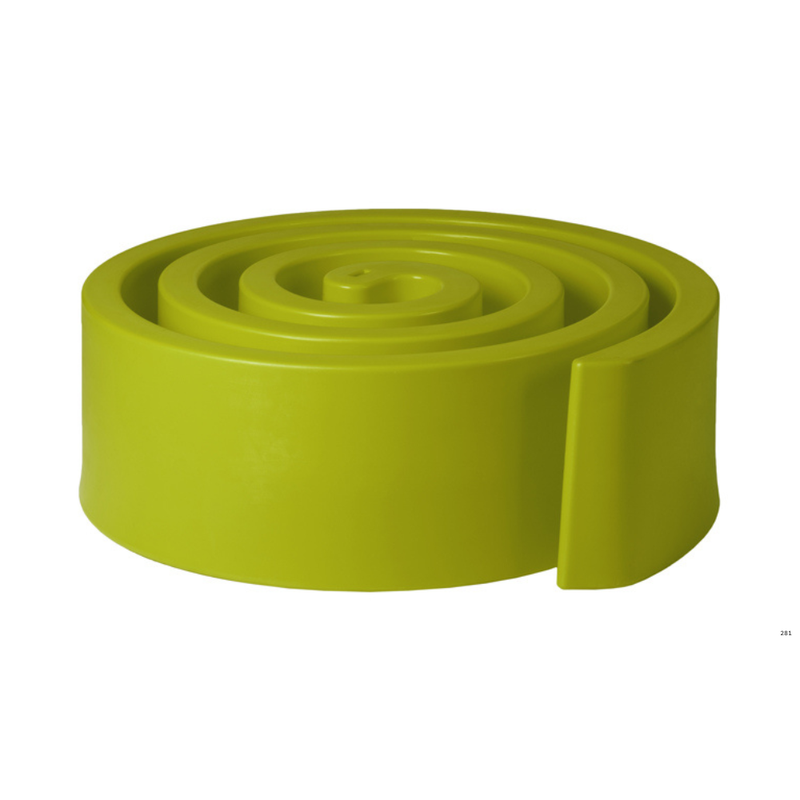 Giò Colonna Romanon suunnittelema hauska ja näyttävä spiraalin muotoinen SUMMERTIME Vihreä Penkki Lime Green värillä.