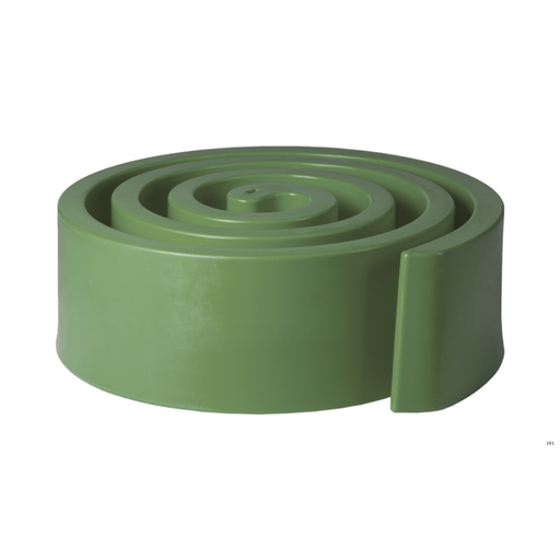 Giò Colonna Romanon suunnittelema hauska ja näyttävä spiraalin muotoinen SUMMERTIME Vihreä Penkki Malva Green värillä.